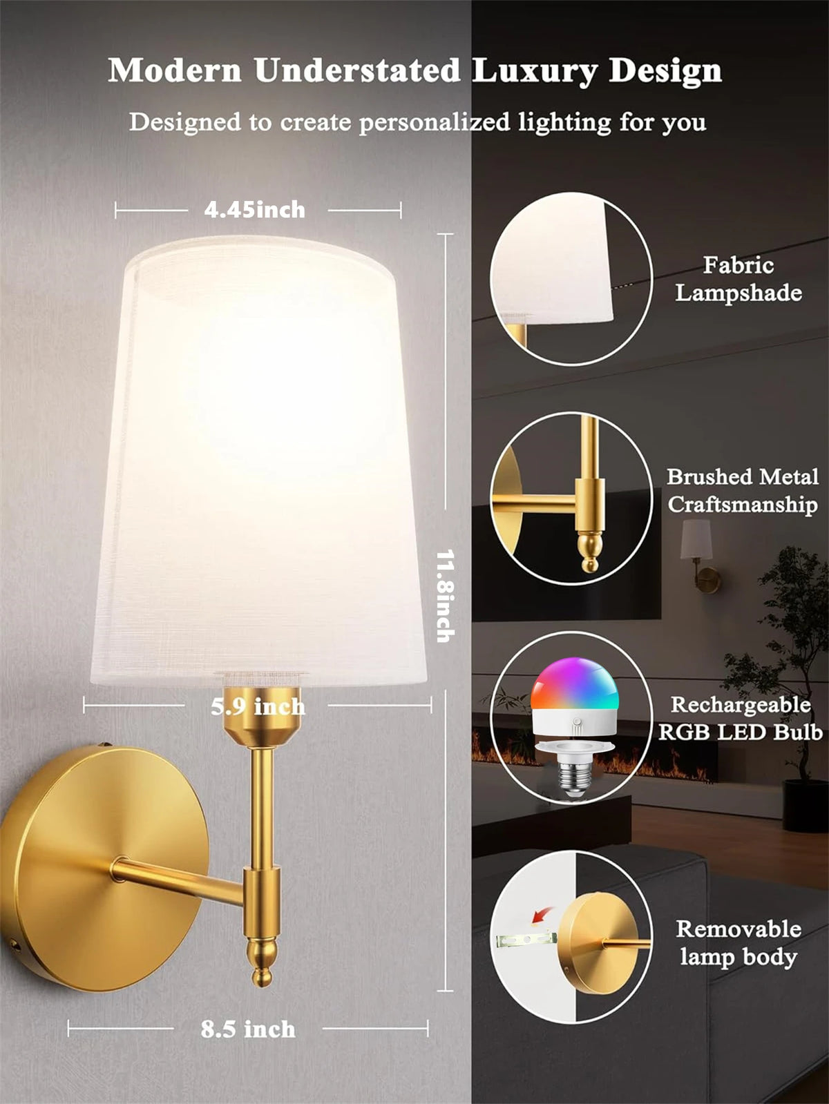 Battery Operated Wall Sconce LED