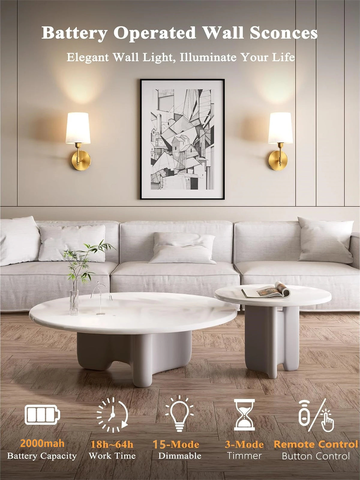 Battery Operated Wall Sconce LED